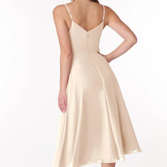 Azazie Clarissa White Midi Dress - Picture 6 of 6